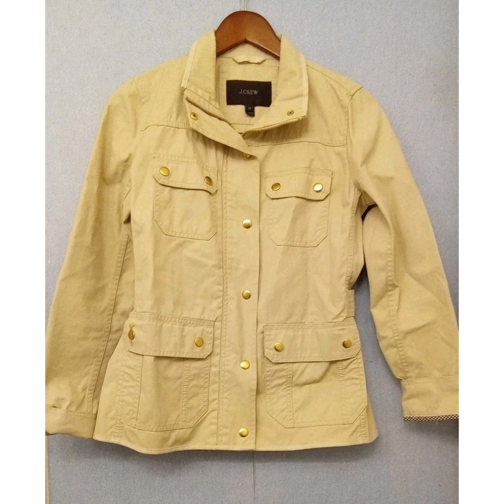 J. Crew Utility Jacket Gold Hardware Military Style Lightweight Size M‎